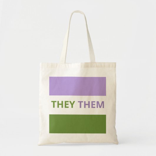 Zij/Them Pronouns Genderqueer Flag Budget Tas (Voorkant)
