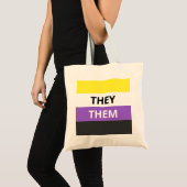 Zij/Them Pronouns niet-bindend Tas van de vlaggenb (Voorkant (product))