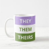 Zij/Them/Theirs Pronounges Genderqueer Klassieke M Koffiemok (Links)