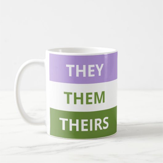 Zij/Them/Theirs Pronounges Genderqueer Klassieke M Koffiemok (Links)