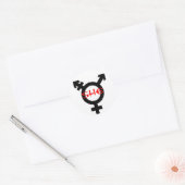 Zij Transgender Ronde Sticker (Envelop)