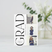 Zij Typografie Afstuderen 2022 3 Foto Feest Aankondigingskaart (Staand voorkant)