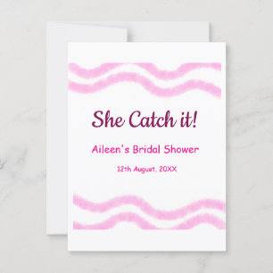 Zij vangt het roze spiraal waterverf lijnen bruid briefkaart