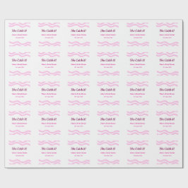 Zij vangt het roze spiraal waterverf lijnen bruid  cadeaupapier