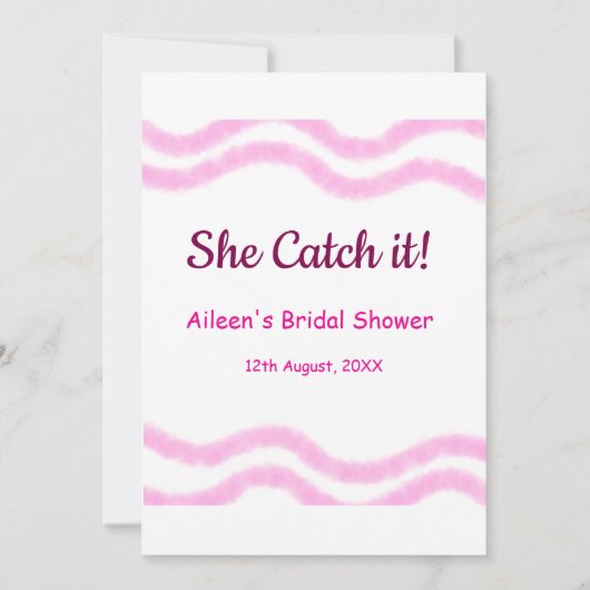 Zij vangt het roze spiraal waterverf lijnen bruid  kaart (Voorkant)