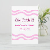 Zij vangt het roze spiraal waterverf lijnen bruid  kaart (Staand voorkant)