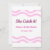 Zij vangt het roze spiraal waterverf lijnen bruid  kaart (Achterkant)