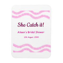 Zij vangt het roze spiraal waterverf lijnen bruid  magneet