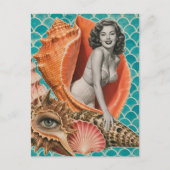 Zij verkoopt de ZeeSchelp Retro Collage Briefkaart (Voorkant)