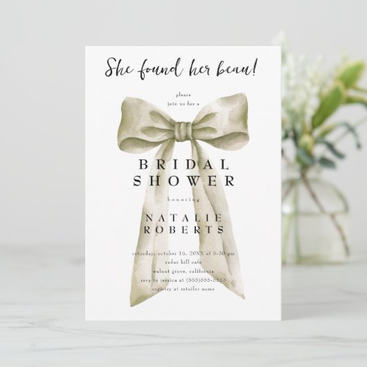 Zij vond haar beige boog bruiloftsshower voor de b kaart (Staand voorkant)