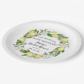 Zij vond haar belangrijkste knijpje citroen bruids papieren bordje (Gekanteld)