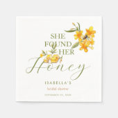 Zij vond haar bijenbloem bruidsdouche servet (Voorkant)