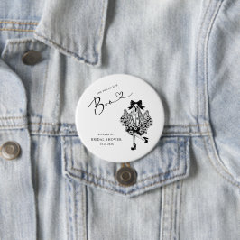 Zij vond haar Boo Geest Bloemige Bruids Shower Ronde Button 7,6 Cm