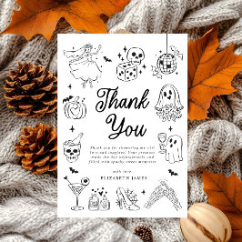 Zij Vond Haar Boo Geest Bloemige Bruidsmeisjesfees Bedankkaart