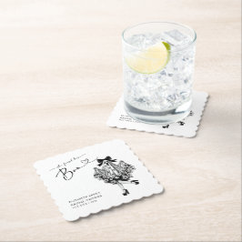 Zij Vond Haar Boo Geest Bloemige Bruidsmeisjesfees Kartonnen Onderzetters