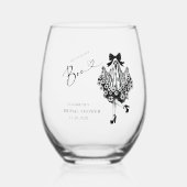 Zij Vond Haar Boo Geest Bloemrijke Bruidsdouche Wijnglas Zonder Voet (Voorkant)