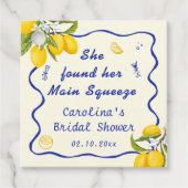 Zij vond haar Bruidsfeestje 'Main Squeeze' Bedankjes Labels (Voorkant)