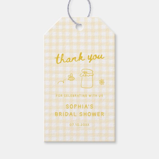 Zij vond haar bruidsuitje bruidsshower cadeaulabel (Voorkant)