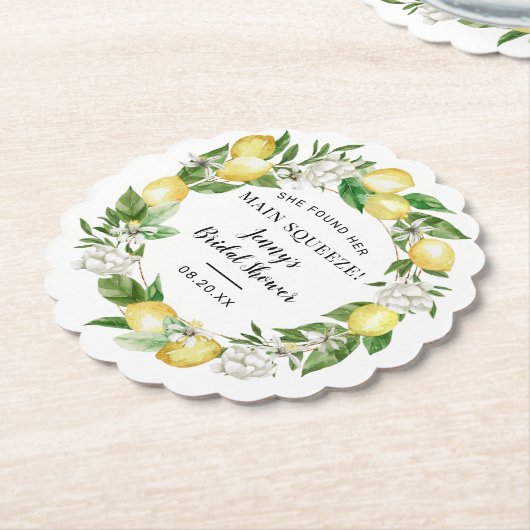 Zij vond haar favoriete citroen bruidsmeisjesontbi kartonnen onderzetters (Gekanteld)