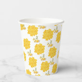 Zij Vond Haar Honing Bij Bloemrijke Bruidsdouche Papieren Bekers (Achterkant)