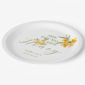 Zij Vond Haar Honing Bij Bloemrijke Bruidsdouche Papieren Bordje (Gekanteld)