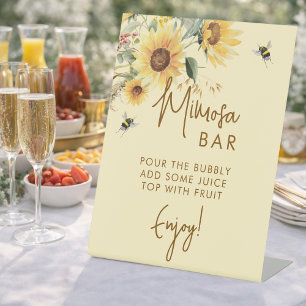 Zij vond haar honingbij bruids douche Mimosa Bar Reclamebord Met Voetstuk
