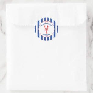 Zij vond haar kreeft nautische bruidsdouche ronde sticker