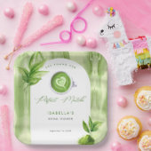 Zij vond haar perfecte Matcha Elegante Bruidsmeisj Papieren Bordje (Feest)