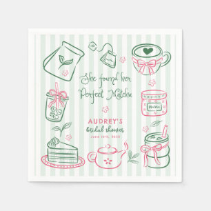 Zij vond haar perfecte Matcha groene bruids douche Servet