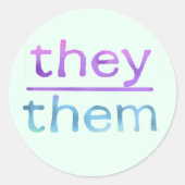 Zij | voornaamwoord | kleurrijk ronde sticker (Voorkant)