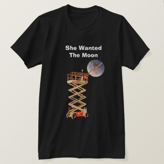 Zij Wilde de Maan Zwarte T-Shirt (Design voorkant)