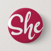 Zij Witte Ontwerp Button (Voorkant)