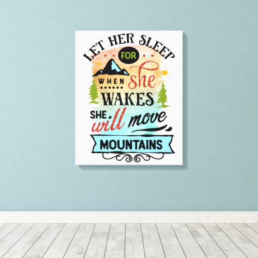 Zij Zal Bergen Verzetten Woordkunst Canvasprint Canvas Afdruk (Insitu (Houten vloer))