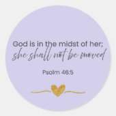 Zij Zal Niet Verplaatst Worden Sticker Psalm 46:5 (Voorkant)