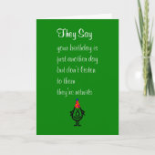 Zij zeggen, een Grappig Gelukkig Gedicht van de Kaart (Voorkant)