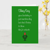 Zij zeggen, een Grappig Gelukkig Gedicht van de Kaart (Gele Bloem)