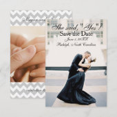 Zij zei "Ja" - 3x5 save the date aankondiging (Voorkant / Achterkant)