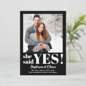 Zij zei ja Foto Verlovingsaankondiging Save The Date (Staand voorkant)