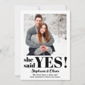 Zij zei ja Foto verlovingsaankondiging Save The Date (Voorkant)