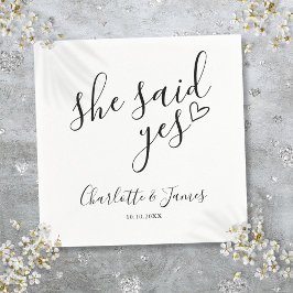 Zij Zei Ja Verloving Feest Liefde Hart Servet