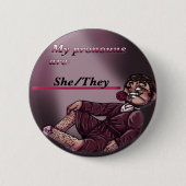 Zij/zij Actor! Mark Pronoun Pin Ronde Button 5,7 Cm (Voorkant)