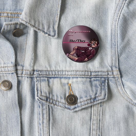 Zij/zij Actor! Mark Pronoun Pin Ronde Button 5,7 Cm (In situ)