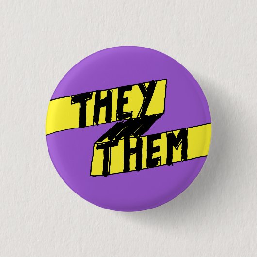 Zij zij de Button van Pronoun Nonbinary (Voorkant)