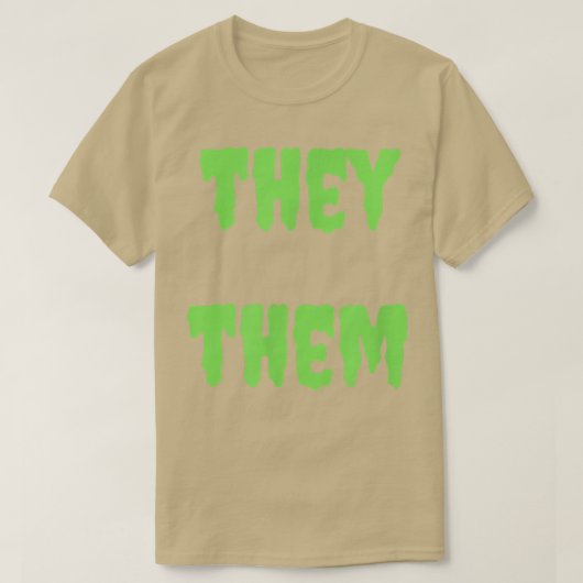 Zij zij de nonbinary Spooky Halloween Limoen T-shirt (Design voorkant)