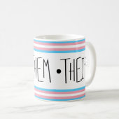 Zij / zij / hun voornaamwoorden Transgender Coffee Koffiemok (Voorkant rechts)