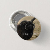 "Zij-zij" met ernstige geit Ronde Button 3,2 Cm (Voorkant /achterkant)