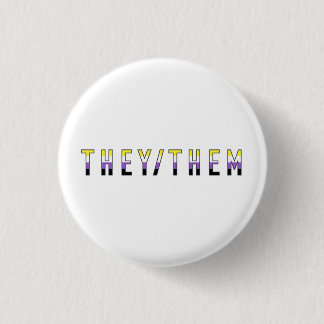Zij/zij niet-Binaire Pride de vlagbonnen badge Ronde Button 3,2 Cm