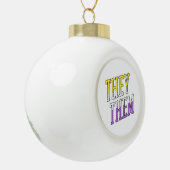 Zij zij nonbinary kleuren keramische bal ornament (Links)