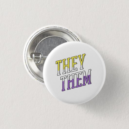 Zij zij nonbinary kleuren ronde button 3,2 cm (Voorkant /achterkant)