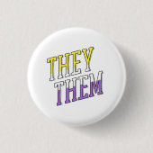 Zij zij nonbinary kleuren ronde button 3,2 cm (Voorkant)